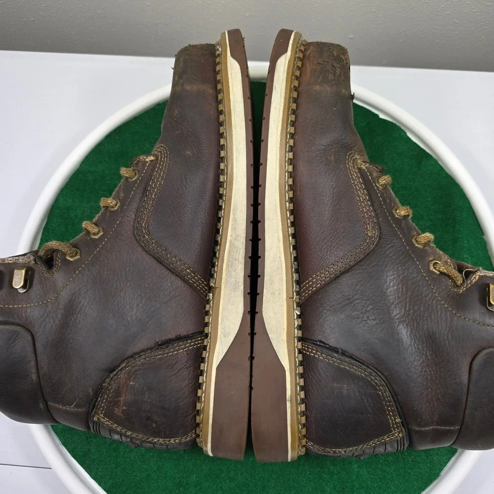 Georgia Steel Toe Work Boots Men's 13M Brown Leather Waterproof Wedge ST‎ WP